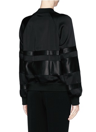 Back View - Click To Enlarge - T BY ALEXANDER WANG - Lamb leather stripe bomber jacket