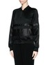 Front View - Click To Enlarge - T BY ALEXANDER WANG - Lamb leather stripe bomber jacket