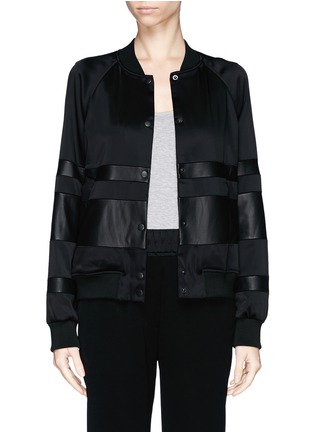 Main View - Click To Enlarge - T BY ALEXANDER WANG - Lamb leather stripe bomber jacket