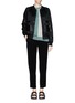 Figure View - Click To Enlarge - T BY ALEXANDER WANG - Lamb leather stripe bomber jacket