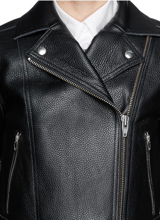 Detail View - Click To Enlarge - T BY ALEXANDER WANG - Cropped leather biker jacket