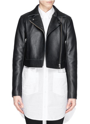 Main View - Click To Enlarge - T BY ALEXANDER WANG - Cropped leather biker jacket