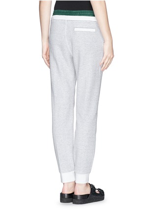 Back View - Click To Enlarge - T BY ALEXANDER WANG - Nylon waistband French terry track pants