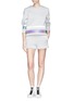 Figure View - Click To Enlarge - T BY ALEXANDER WANG - Reflective stripe scuba jersey shorts