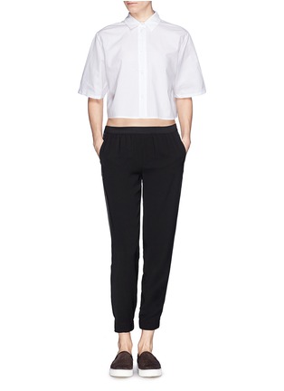 Figure View - Click To Enlarge - T BY ALEXANDER WANG - Ripstop cotton poplin cropped shirt