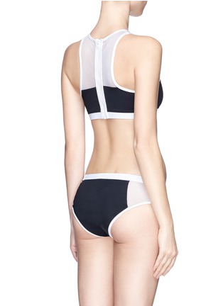 Back View - Click To Enlarge - T BY ALEXANDER WANG - Mesh combo racerback swim top