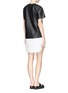 Back View - Click To Enlarge - T BY ALEXANDER WANG - Colourblock lamb leather dress