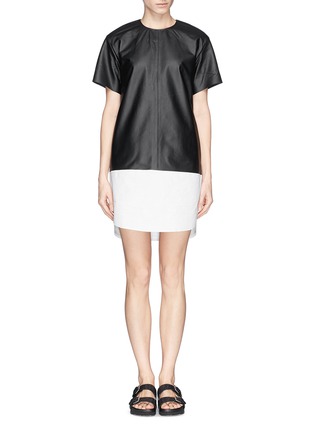 Main View - Click To Enlarge - T BY ALEXANDER WANG - Colourblock lamb leather dress
