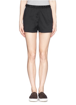 Main View - Click To Enlarge - T BY ALEXANDER WANG - Cotton poplin insert silk twill shorts