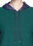Detail View - Click To Enlarge - T BY ALEXANDER WANG - Nylon hood French terry sweatshirt