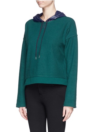 Front View - Click To Enlarge - T BY ALEXANDER WANG - Nylon hood French terry sweatshirt
