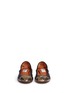 Figure View - Click To Enlarge - LANVIN - Metallic snakeskin toe cap leather ballerinas