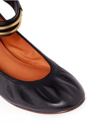 Detail View - Click To Enlarge - LANVIN - Chain ankle strap leather ballerinas