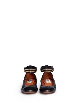 Figure View - Click To Enlarge - LANVIN - Chain ankle strap leather ballerinas