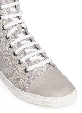 Detail View - Click To Enlarge - LANVIN - Shagreen leather sneakers