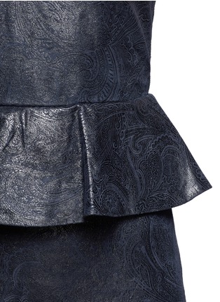 Detail View - Click To Enlarge - ALICE & OLIVIA - Cheyenne leather cap sleeve peplum dress