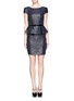 Front View - Click To Enlarge - ALICE & OLIVIA - Cheyenne leather cap sleeve peplum dress