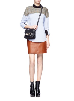 Figure View - Click To Enlarge - 3.1 PHILLIP LIM - Layered leather A-line skirt