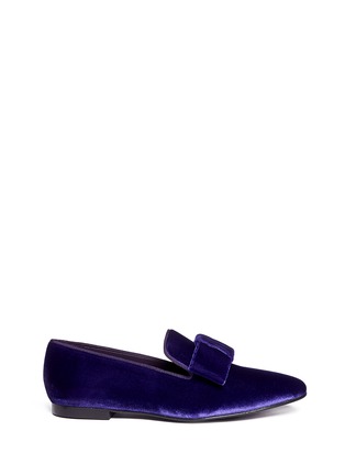 Main View - Click To Enlarge - STELLA MCCARTNEY - Bow velvet slip-ons