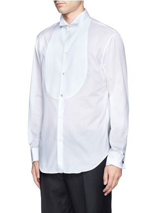 Front View - Click To Enlarge - ARMANI COLLEZIONI - Pinwale bib tuxedo shirt