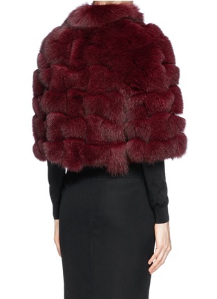 Back View - Click To Enlarge - HOCKLEY - 'Dove' cropped suede trim fox fur jacket