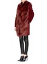 Front View - Click To Enlarge - HOCKLEY - 'Flamingo' nutria fur collar fox fur coat
