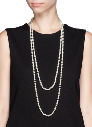 Figure View - Click To Enlarge - CZ BY KENNETH JAY LANE - Faux baroque pearl lariat necklace
