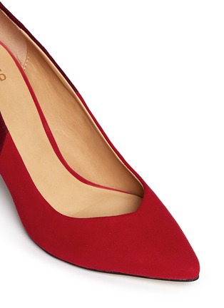 Detail View - Click To Enlarge - PEDDER RED - Colourblock suede pumps