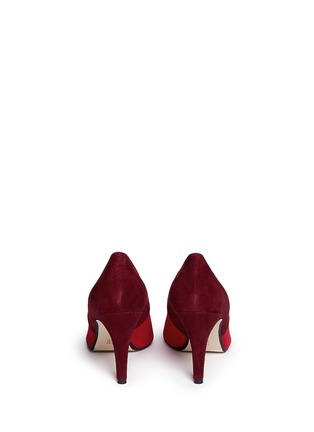 Back View - Click To Enlarge - PEDDER RED - Colourblock suede pumps