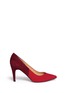 Main View - Click To Enlarge - PEDDER RED - Colourblock suede pumps