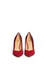 Figure View - Click To Enlarge - PEDDER RED - Colourblock suede pumps