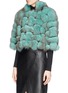 Front View - Click To Enlarge - HOCKLEY - 'Dove Bolero' fox and suede cropped jacket