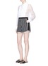 Figure View - Click To Enlarge - LANVIN - Stripe sateen crepe shorts