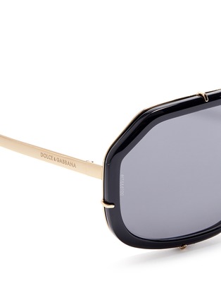 Detail View - Click To Enlarge - - - Acetate front metal aviator sunglasses