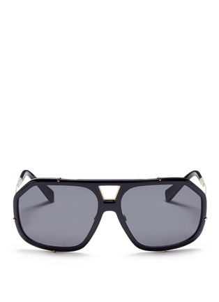 Main View - Click To Enlarge - - - Acetate front metal aviator sunglasses