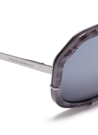 Detail View - Click To Enlarge - - - Camouflage acetate front metal square sunglasses