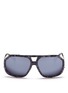 Main View - Click To Enlarge - - - Camouflage acetate front metal square sunglasses