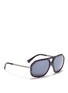 Figure View - Click To Enlarge - - - Camouflage acetate front metal square sunglasses