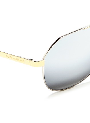 Detail View - Click To Enlarge - - - Glitter tip metal aviator mirror sunglasses