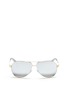 Main View - Click To Enlarge - - - Glitter tip metal aviator mirror sunglasses