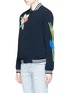 Front View - Click To Enlarge - MIRA MIKATI - Sequin floral and parrot embroidery bomber jacket