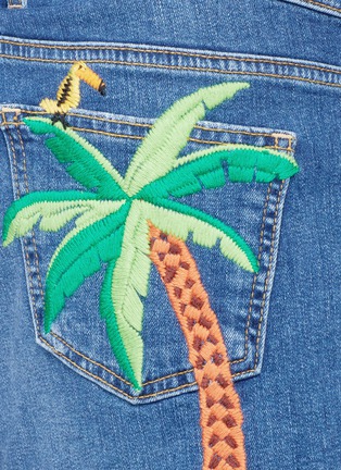 Detail View - Click To Enlarge - MIRA MIKATI - 'Rainforest' embroidered denim shorts
