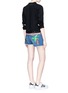 Figure View - Click To Enlarge - MIRA MIKATI - 'Rainforest' embroidered denim shorts