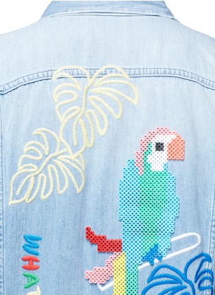 Detail View - Click To Enlarge - MIRA MIKATI - Beaded parrot embroidery denim jacket
