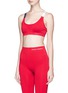 Front View - Click To Enlarge - PERFECT MOMENT - Colourblock cross strap sports bra