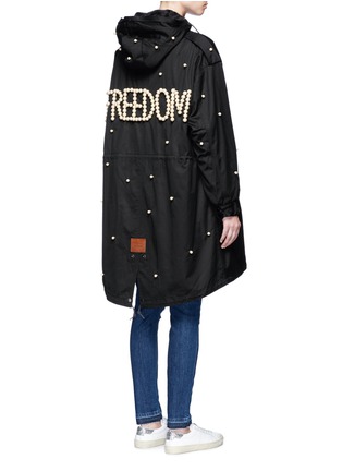 Back View - Click To Enlarge - 73115 - 'Freedom' faux pearl embellished military parka