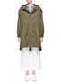 Main View - Click To Enlarge - 73115 - 'Je Taime' floral ribbon and strass embellished parka