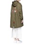 Figure View - Click To Enlarge - 73115 - 'Je Taime' floral ribbon and strass embellished parka