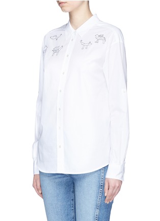 Detail View - Click To Enlarge - CLOSED - x Jupe by Jackie animal embroidered poplin shirt