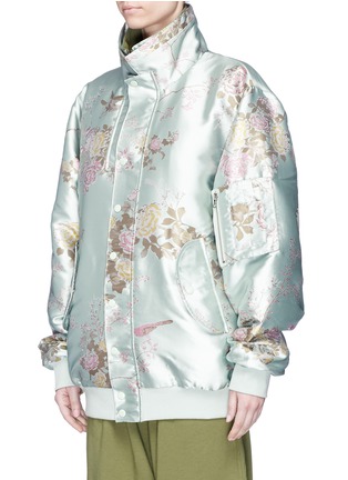 Front View - Click To Enlarge - FENTY PUMA BY RIHANNA - Floral jacquard reversible satin bomber jacket